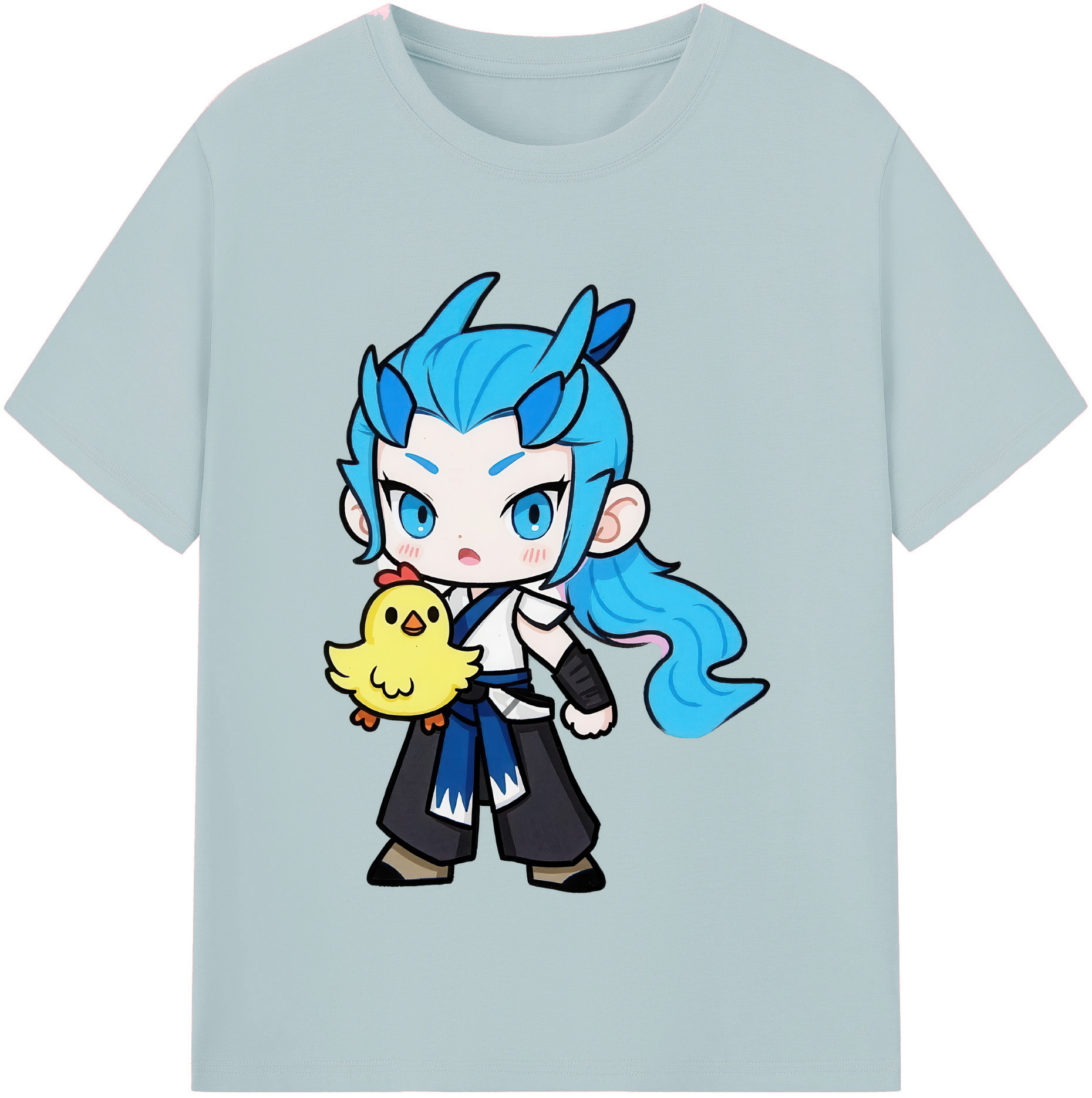 （画像用） Ne Zha 2 ナタ 魔童の大暴れ 綿100％半袖Tシャツ（フロントプリント）